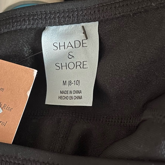 Shade & Shore Super High Rise Tummy Control Swim Short Bottoms Medium Black NWT - Picture 5 of 8